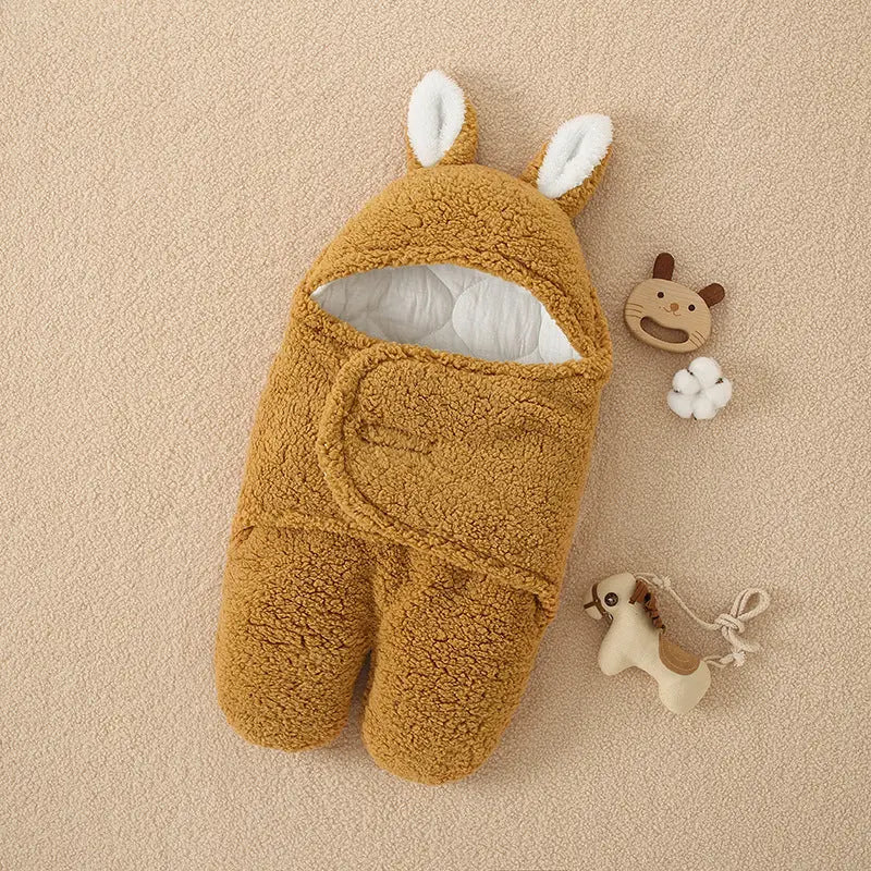 Cross border mother and baby products, newborn lamb plush blanket, baby cotton clip, autumn and winter thickened split leg sleeping bag, baby blanket - Image #8