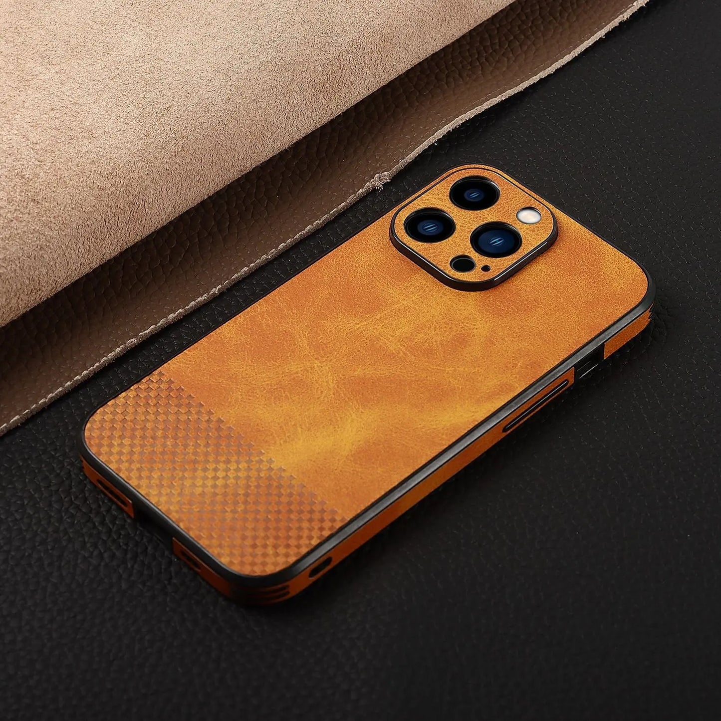 Suitable for iPhone 14 mobile phone leather case calfskin Apple 13 mobile phone case creative plus skin protective cover - Image #4