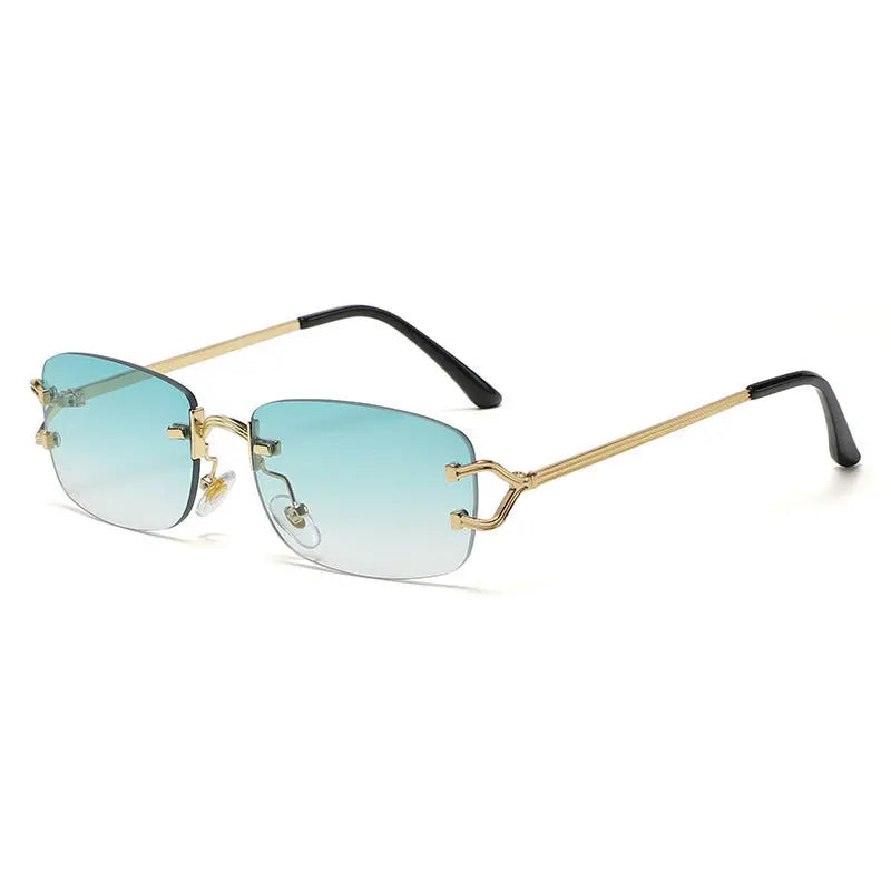 New Rimless Diamond Cut Sunglasses - Image #5