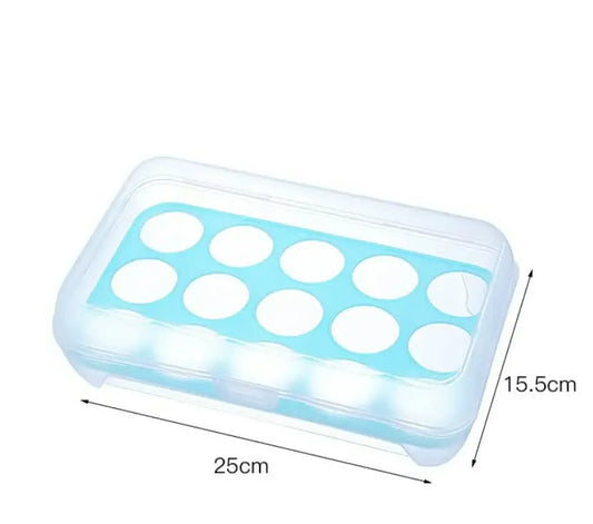 Kitchen 15 Grids Egg Box Portable Picnic Egg Storage Box Plastic Egg Tart Egg Grid Fridge Fresh Container - Image #1