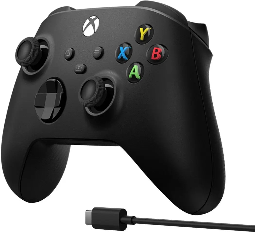 Microsoft - Xbox Wireless Controller for Windows Devices, Xbox Series X, Xbox Series S, Xbox One + USB-C Cable - Carbon Black - Image #3