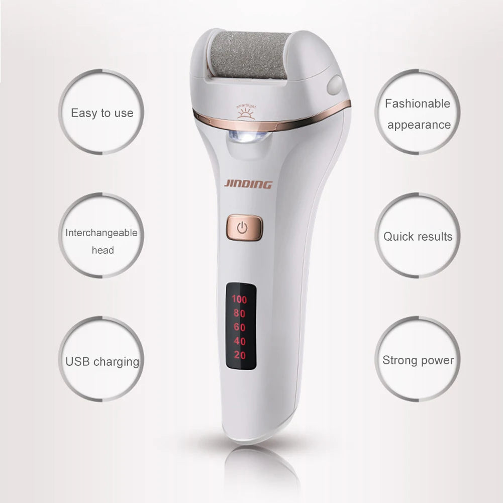 Electric Foot File Grinder Dead Dry Skin Callus Remover Rechargeable Feet Pedicure Tool Foot Care Tools for Hard Cracked Clean