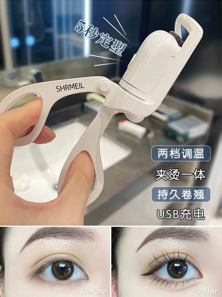 Shrmeil Flash Electric Ironing Eyelash Curler Curly Long Lasting Hair-Styling Female Electric Heating Curling Machine Partial Yi Mengling