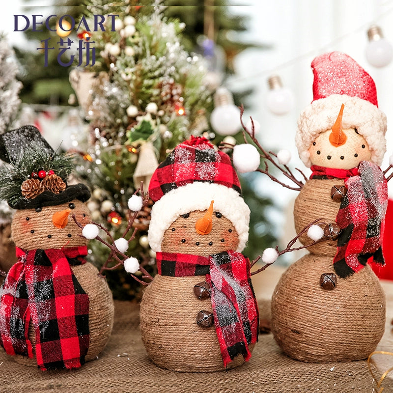 Christmas Santa Claus Micro Landscape Dining Table Decorations Gift Creative Snowman Table Desktop Small Ornaments Gift