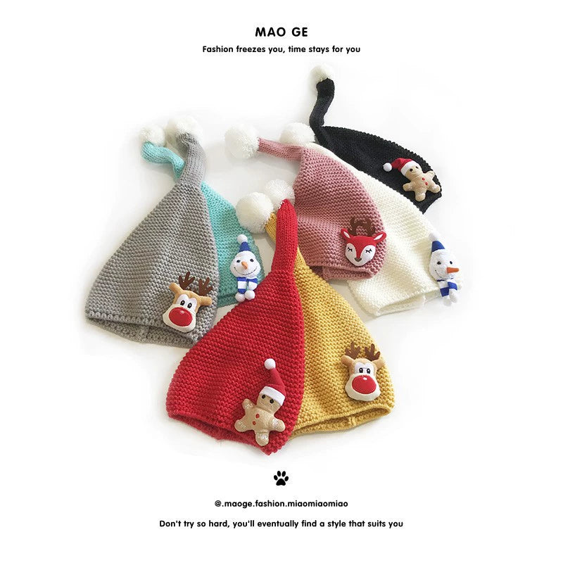 Cute Children's Cartoon Autumn and Winter Stuffed Parent-Child Hat