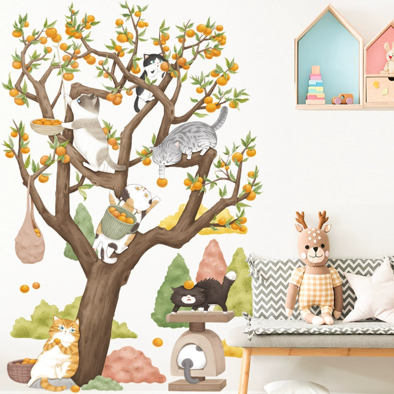 Cute Cartoon Animal Cat Wall Sticker Children's Room Bedroom Baseboard Kindergarten Classroom Decoration