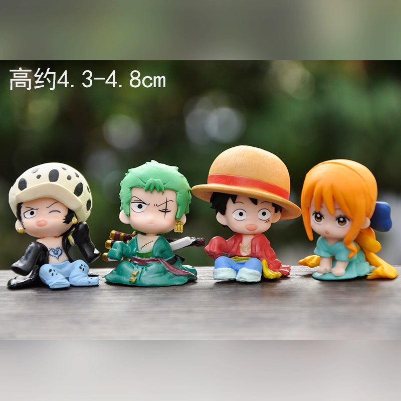 New Sitting Q Version Luffy Doll Sauron Luffy Doll Model Marine Peripheral Boys Gift Blind Box