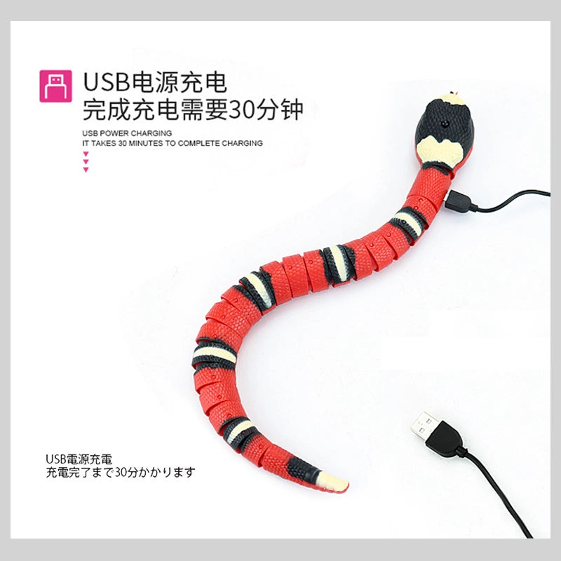 Cat Toy Snake Artificial Electric Self-Hi Relieving Stuffy Handy Gadget Cat Cat Kitten Automatic Cat Teaser Remote Control Pet Net Red