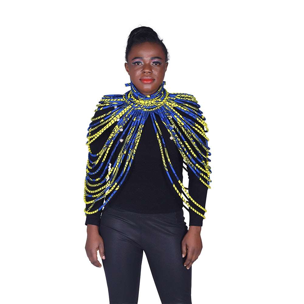 African Elegance in Every Strand: Handmade Ankara Multi-Strand Necklace