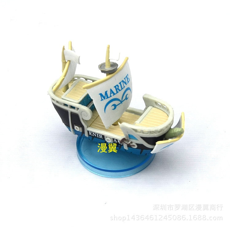 7cm Anime One Piece Ship Figure Luffy Model Toy Super Cute Mini Boat THOUSANDSUNNY Going Merry Assembled Model Action Figure