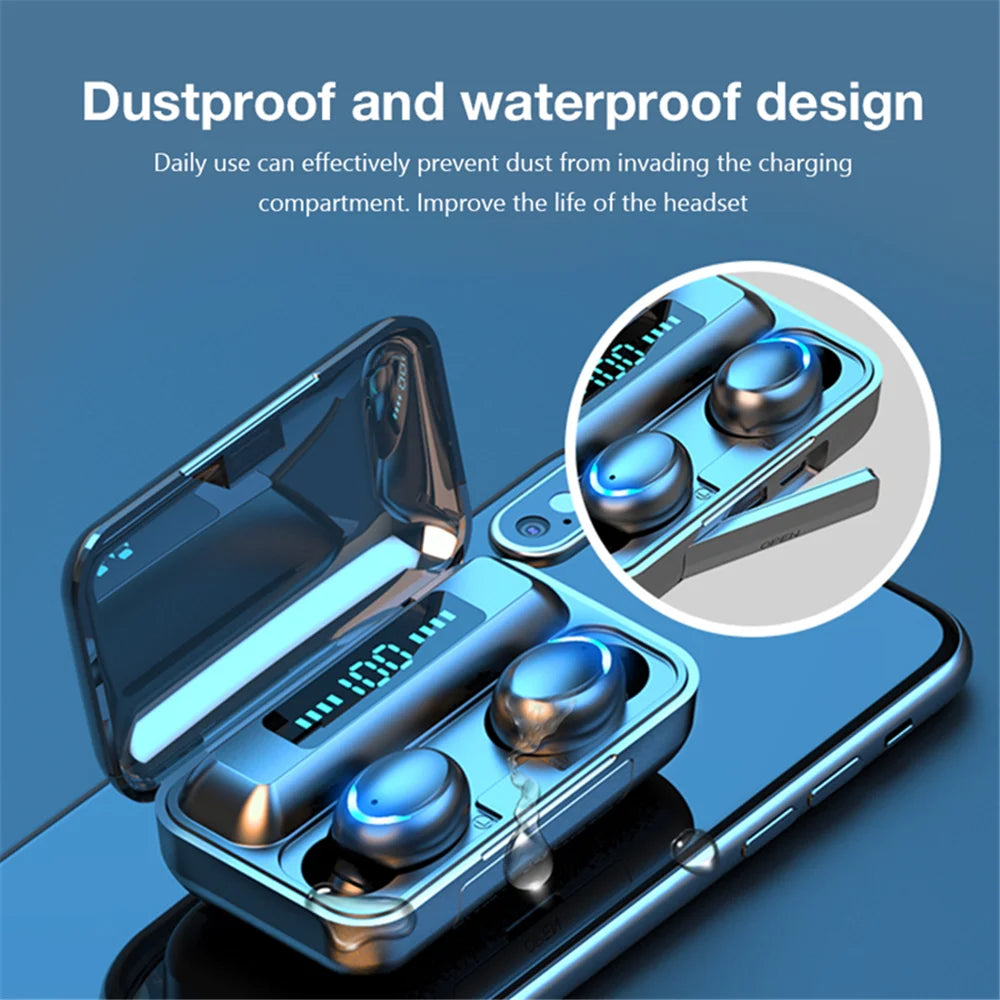 TWS Wireless Earphones Bluetooth Headphones LED Dislpaly Binaural Headset Waterproof HD Calling CVC 8.0 Noise Reduction Earbuds