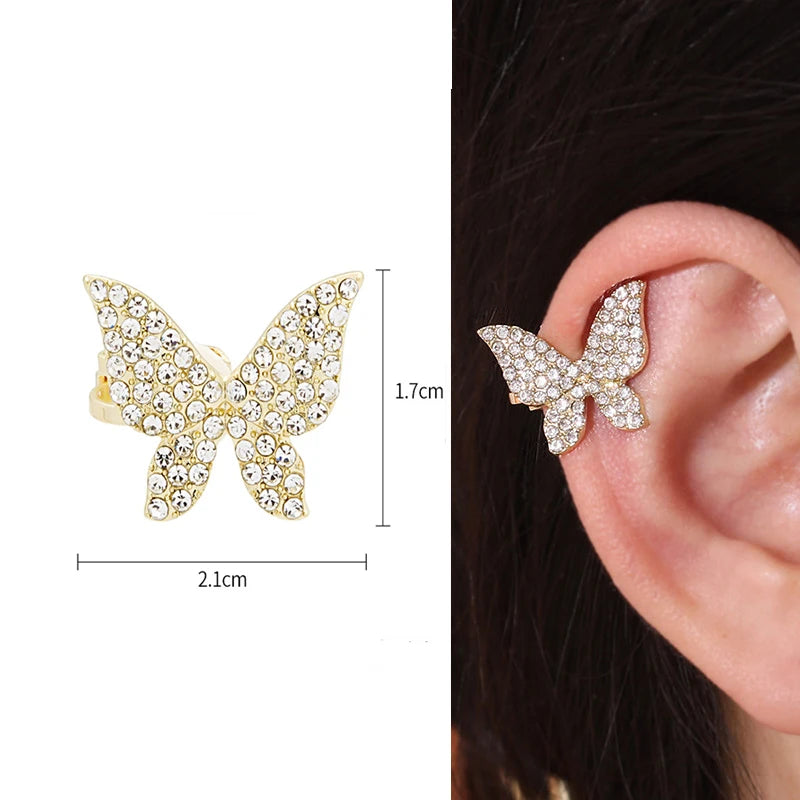 12Pcs Earcuff Golden Leaves Non-Piercing Jewelry Brincos U-Shaped Clip Earrings For Women Men Wholesale