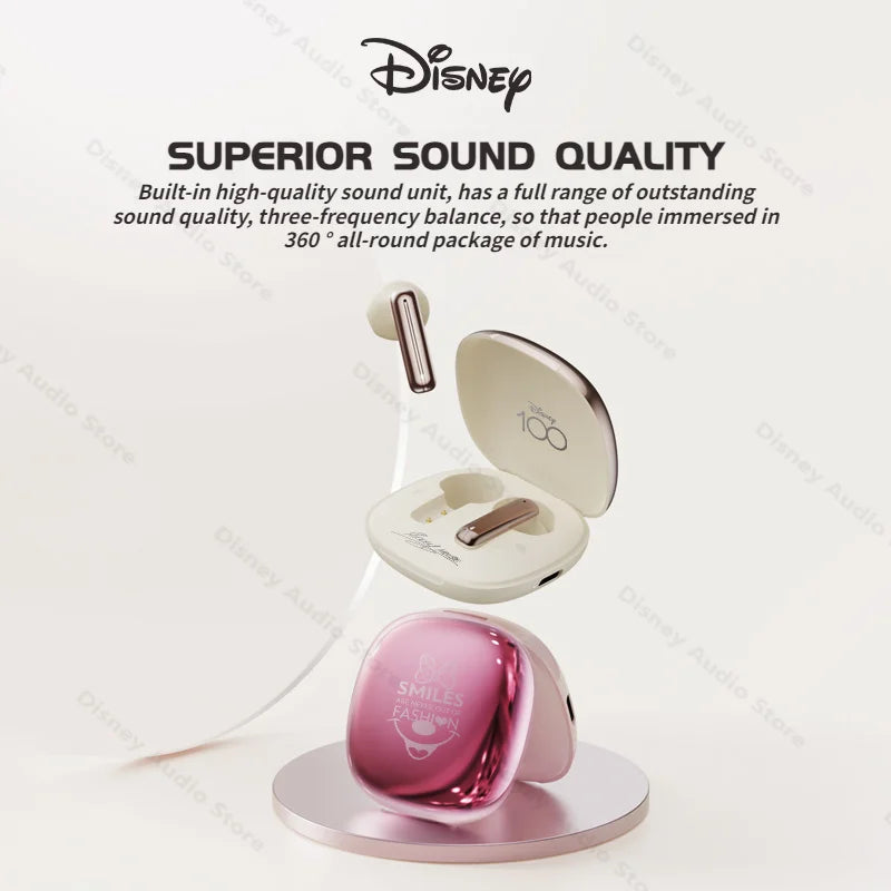 Disney 100th Aniversary Edition Earphones Mickey Minnie TWS Bluetooth Wireless Headphones HD Call Noise Cancelling Earbuds