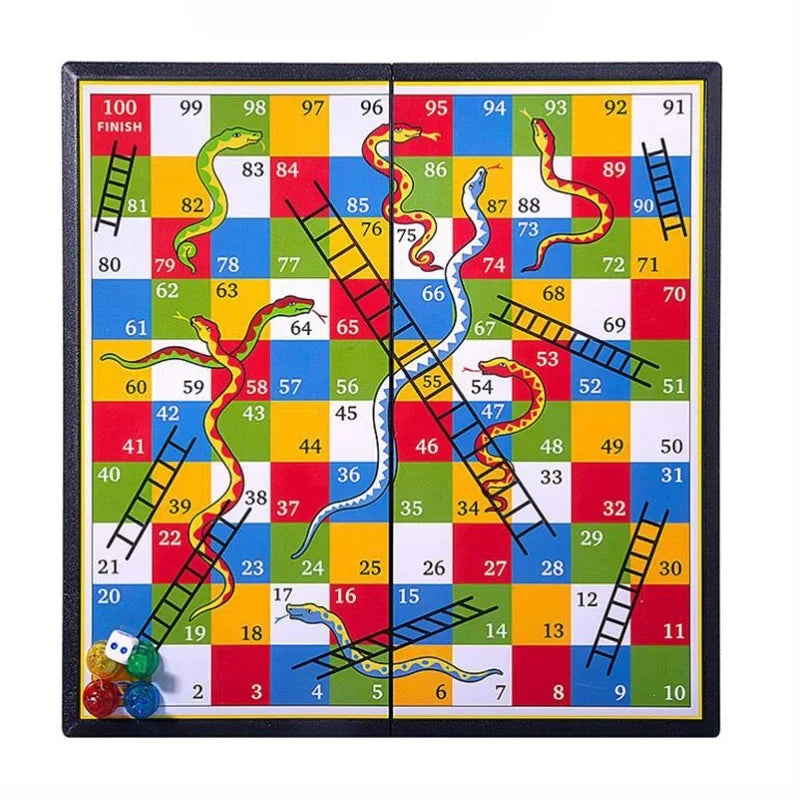 Plastic Folding Chessboard Magnetic Kid’s Educational Toys Snakes and Ladders Set  chess Xiangqi Set Classic School Board Game