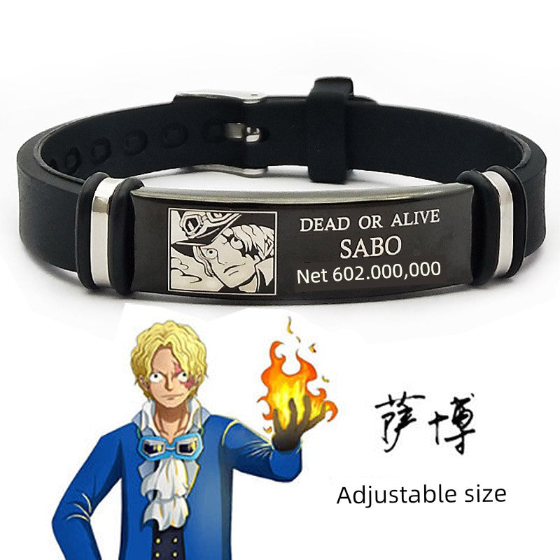 One Piece Wanted Anime Bracelet Peripheral Bracelet Luffy Eslo Birthday Gift Men's Sauron Personalized Garage Kit