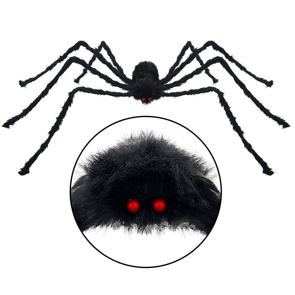 30cm/50cm/75cm/90cm/125cm/150cm/200cm Black Spider Halloween Decoration Haunted House Prop Indoor Outdoor Giant Decor