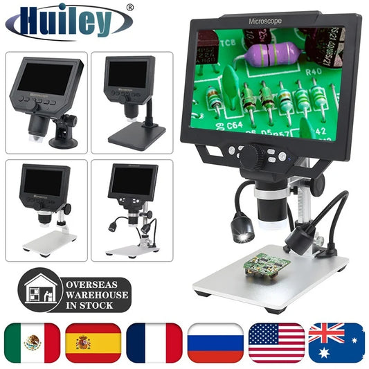 1600X 1200X 600X Digital Microscope USB Portable 9" 7" 4.3" LCD Video Soldering Microscope PCB Phone Repair Inspection