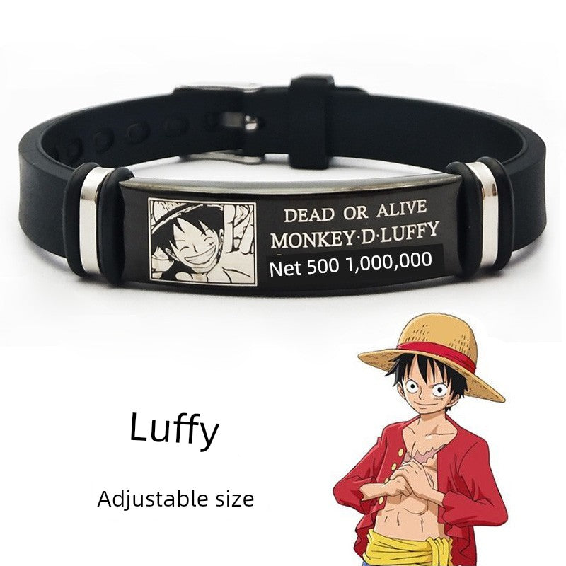 One Piece Wanted Anime Bracelet Peripheral Bracelet Luffy Eslo Birthday Gift Men's Sauron Personalized Garage Kit