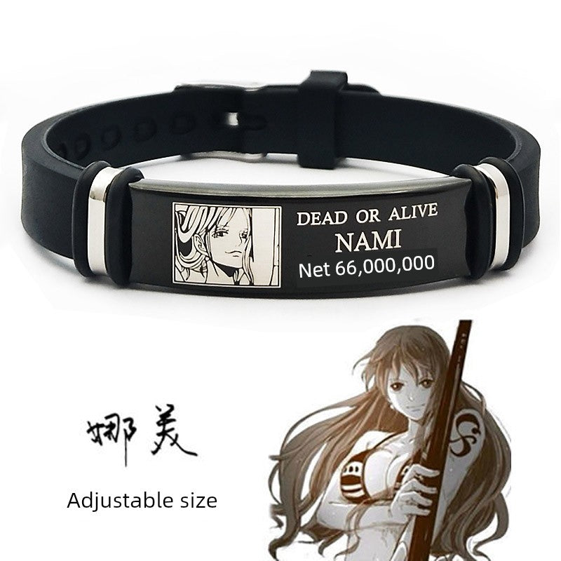 One Piece Wanted Anime Bracelet Peripheral Bracelet Luffy Eslo Birthday Gift Men's Sauron Personalized Garage Kit