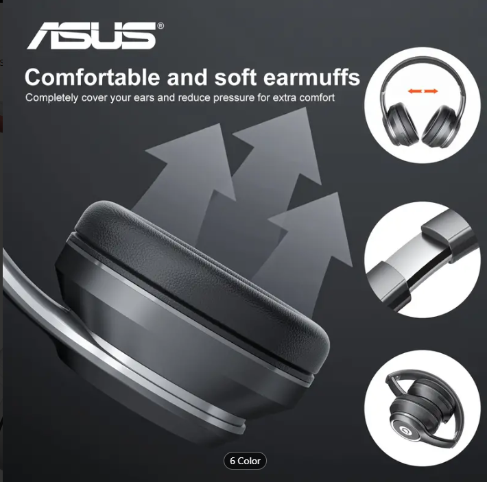 ASUS AS-D96 5.3 Wireless Earphone Headphones With Microphone Lightweight Folding Active Noise Reduction ANC HD Call Earphone