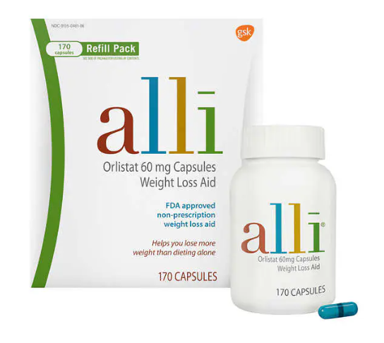 alli Orlistat 60 mg. Weight Loss Aid, 170 Capsules