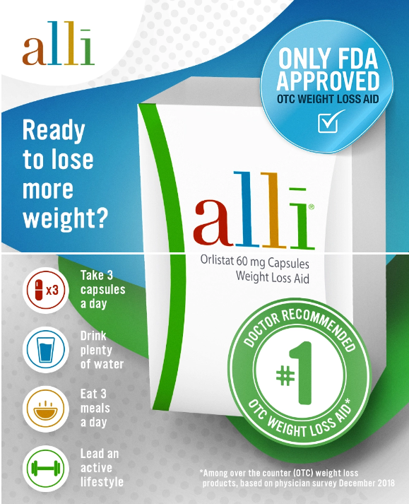 alli Orlistat 60 mg. Weight Loss Aid, 170 Capsules