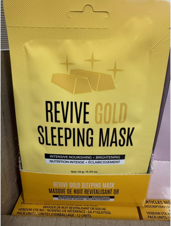 Soo’AE Revive Gold Sleeping Mask. Pack Units  12 Units New In Box