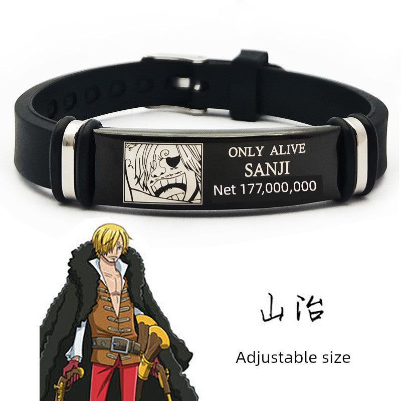 One Piece Wanted Anime Bracelet Peripheral Bracelet Luffy Eslo Birthday Gift Men's Sauron Personalized Garage Kit