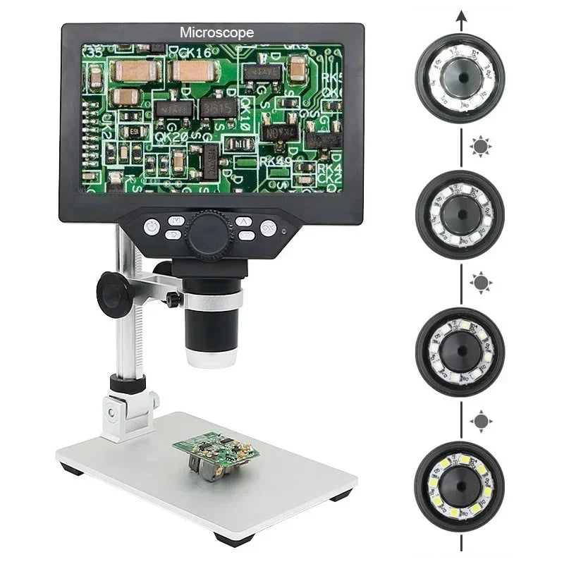 1600X 1200X 600X Digital Microscope USB Portable 9" 7" 4.3" LCD Video Soldering Microscope PCB Phone Repair Inspection