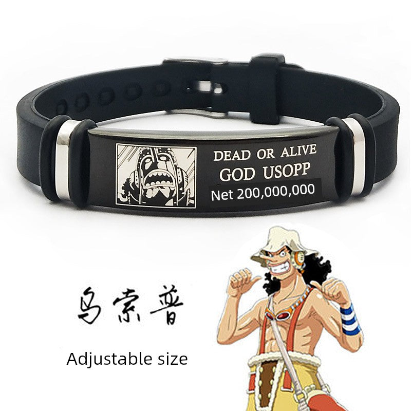 One Piece Wanted Anime Bracelet Peripheral Bracelet Luffy Eslo Birthday Gift Men's Sauron Personalized Garage Kit