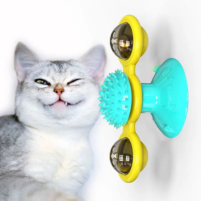 Cat Rotating Windmill Multi-Function Toys Itch Scratching Device Teeth Shining Toy - Image #1