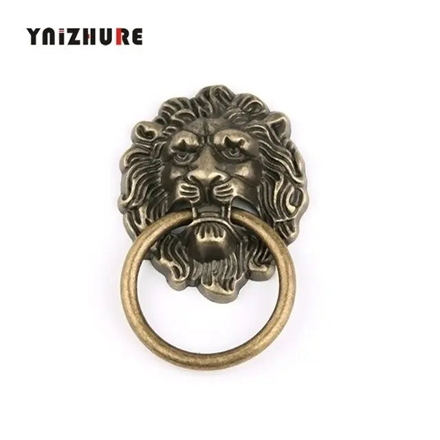 10pcs 43 * 67mm New Furniture Handles  Beast for Lion Head Antique Alloy Handle Wardrobe Drawer Door Pull Retro Decoration - Image #4