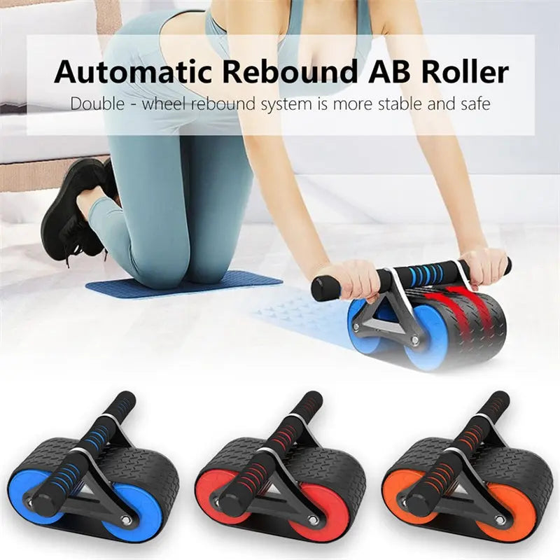 Double Wheel Abdominal Exerciser Women Men Automatic Rebound Ab Wheel Roller Waist Trainer Gym Sports Home Exercise Devices - Image #1