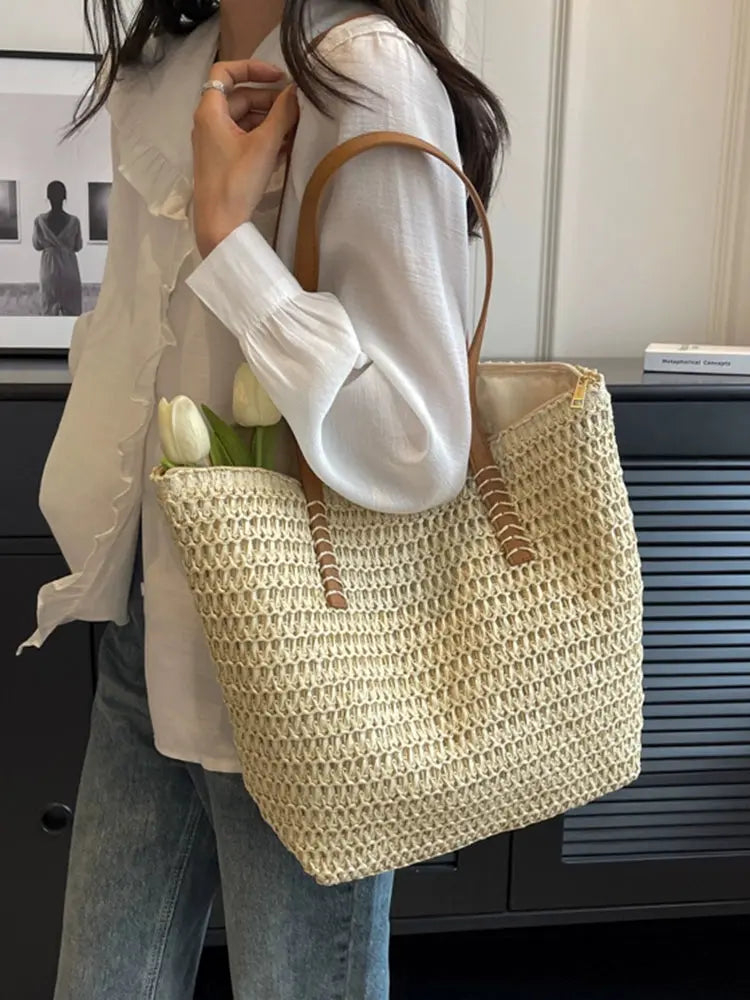 Women's Bag Spring and Summer Simplicity All-Match Super Hot Straw Woven Bag - Image #3