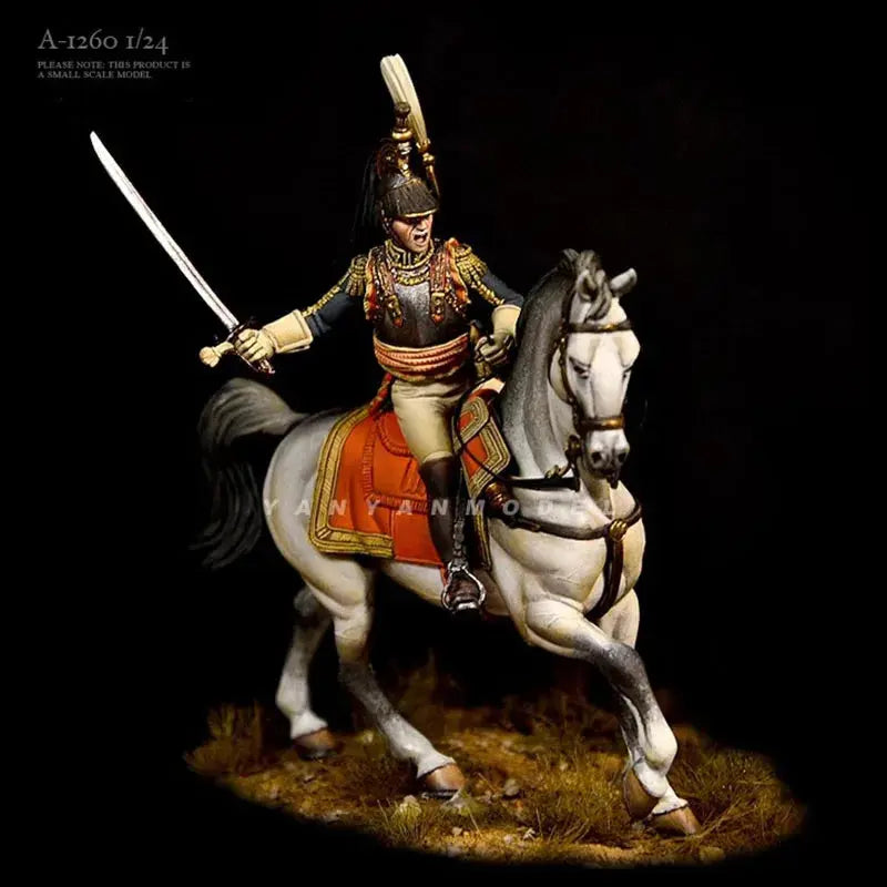 1/18 1/24 Napoleon Ancient Cavalry of Europe Knight Resin Figure Soldier Model (White Model) Ornaments Collection Gifts - Image #4