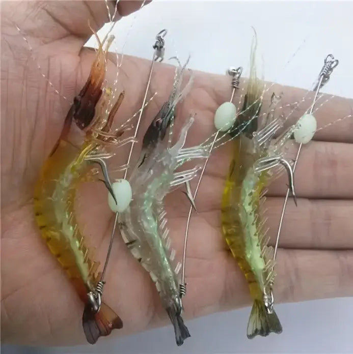 1pc Saltwater Fishing Luminous Soft Lures, Artificial Shrimp Hooks Baits Sinking Tackle - Image #2