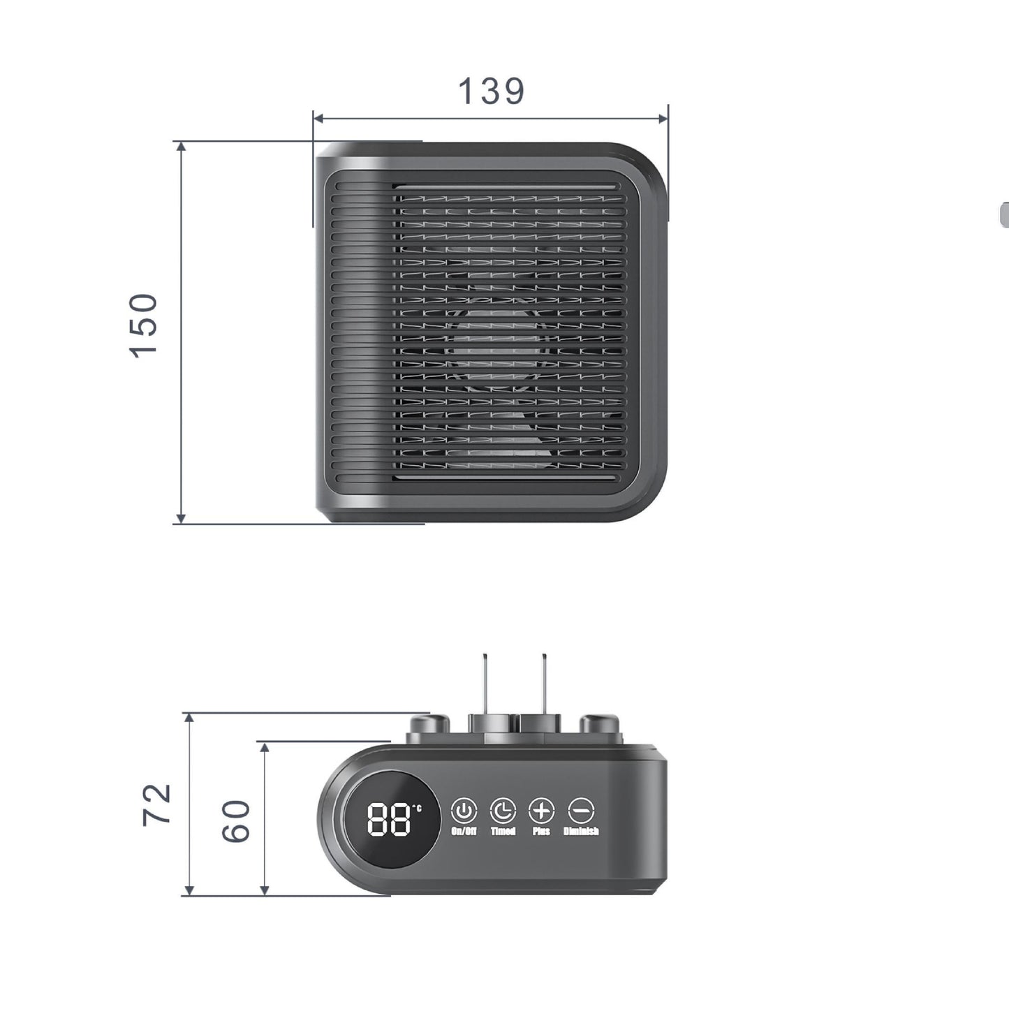 New Mini Fan Heater Plug Wall Hanging