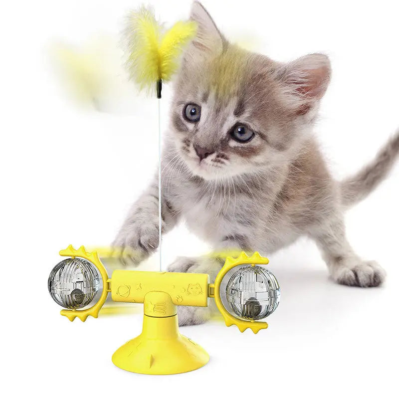 Cat Rotating Windmill Multi-Function Toys Itch Scratching Device Teeth Shining Toy - Image #12