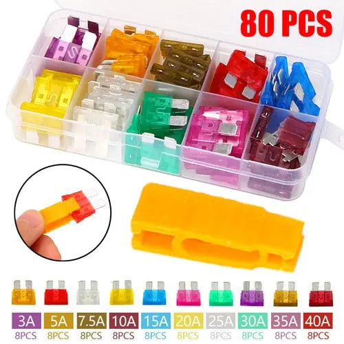 120Pcs Profile S/M Size Blade Car Fuse Assortment Set for Auto Car Truck  5/10/15/20/25/30A Fuse with Plastic Box - Image #3