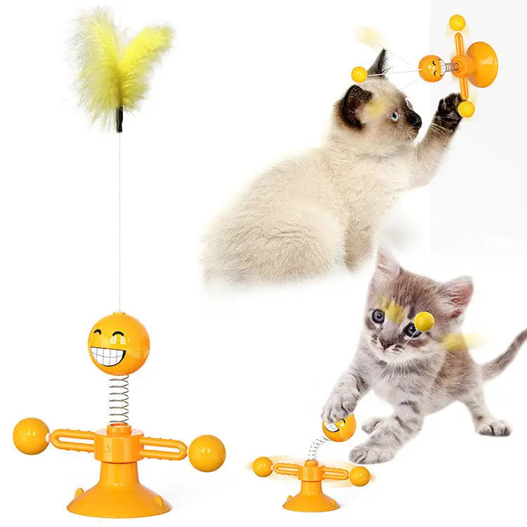 Cat Rotating Windmill Multi-Function Toys Itch Scratching Device Teeth Shining Toy - Image #37