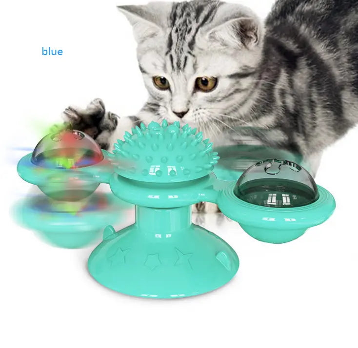 Cat Rotating Windmill Multi-Function Toys Itch Scratching Device Teeth Shining Toy - Image #13