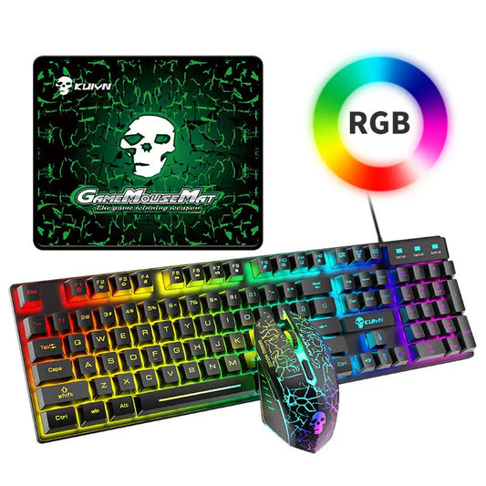 Kuiying T6RGB Luminous Keyboard And Mouse Set - Image #1