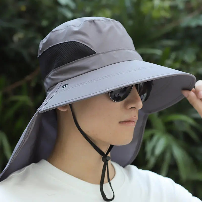 Summer Sunhat Men's Sun Protection Hat With Shawl And Neck Protection Design Breathable Anti-UV And Insect-proof Hiking Fishing Hat Outdoor - Image #5