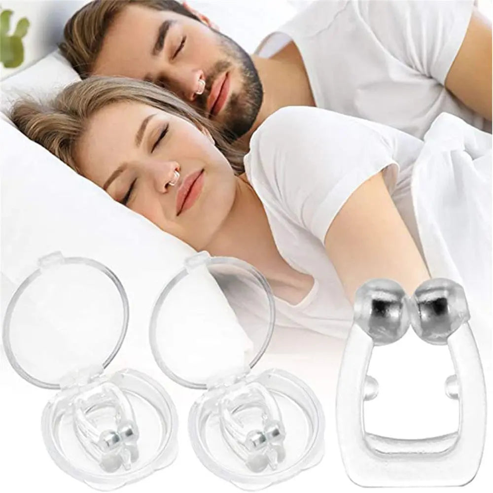 Silicone Magnetic Anti Snore Stop Snoring Nose Clip Sleep Tray Sleeping Aid Apnea Guard Night Device - Image #1