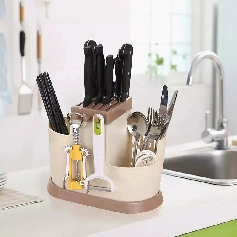 Multifunctional Drain Chopstick Holder Kitchen Hanging Cutlery Rack Single Pack Convenient Storage - Image #1