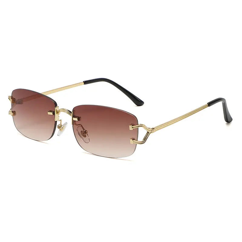 New Rimless Diamond Cut Sunglasses - Image #4