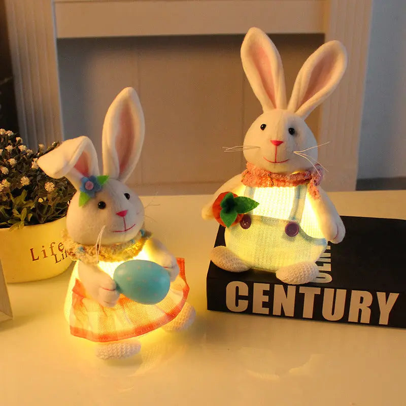 Easter Cartoon Cute Newspaper Egg Radish Luminous Rabbit Tabletop Decoration - Image #4