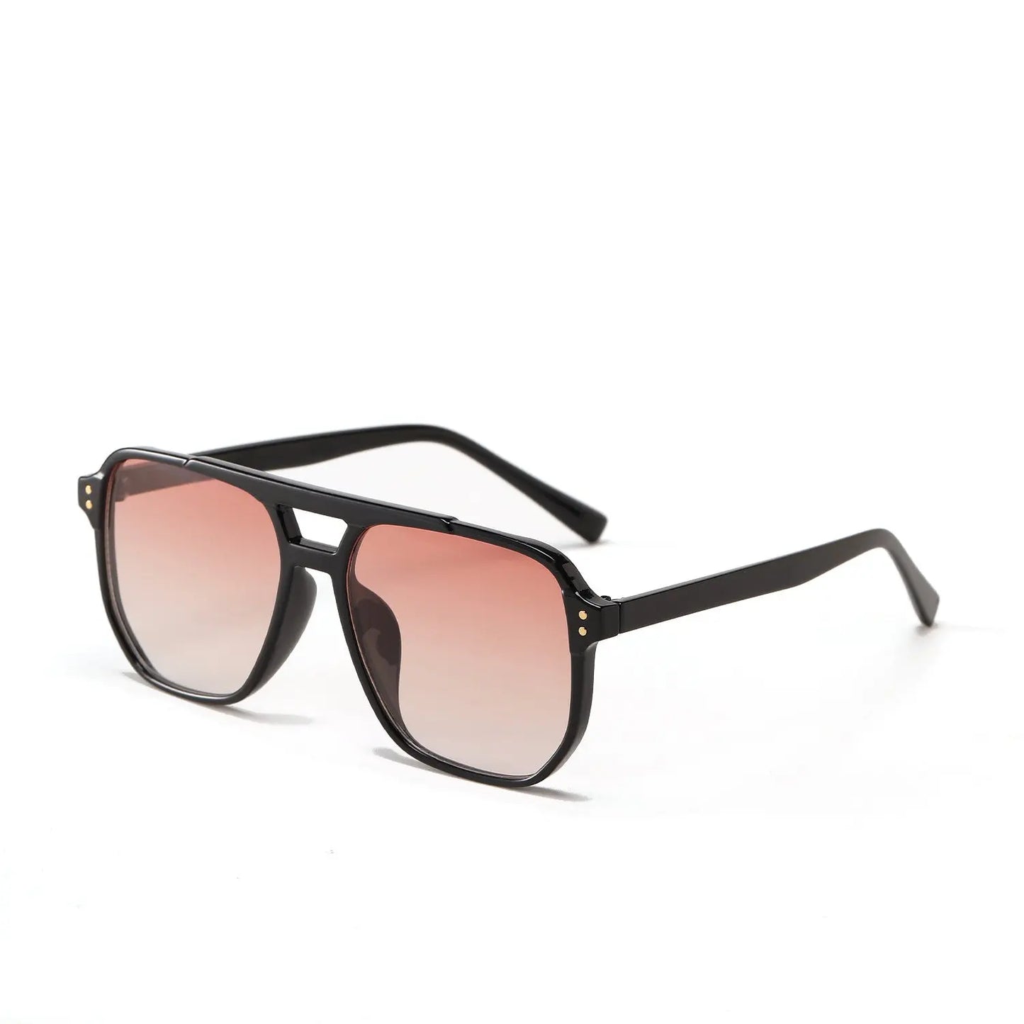 Square Double Beam Fashion Black Sunglasses For Women - Image #7