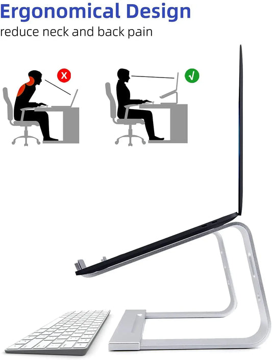 Laptop Stand, Computer Stand for Laptop, Aluminium Laptop Riser, Ergonomic Laptop Holder Compatible - Image #1