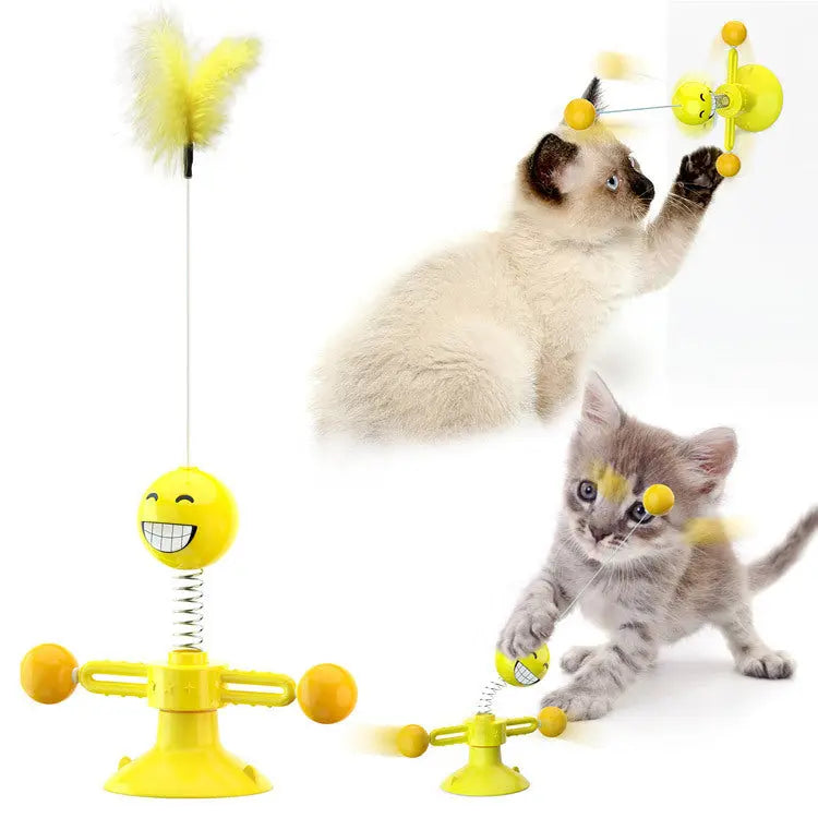 Cat Rotating Windmill Multi-Function Toys Itch Scratching Device Teeth Shining Toy - Image #24